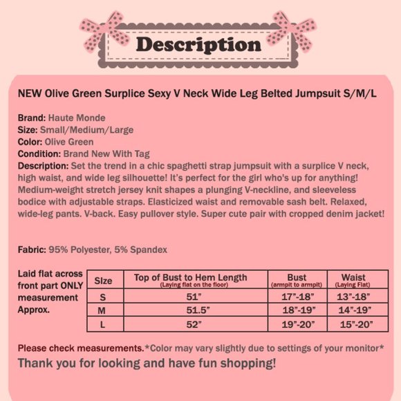 Olive Green Surplice V Neck Wide Leg Belt Jumpsuit - Picture 8 of 8